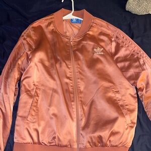 Womens adidas pink satin jacket